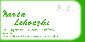 marta lehoczki business card